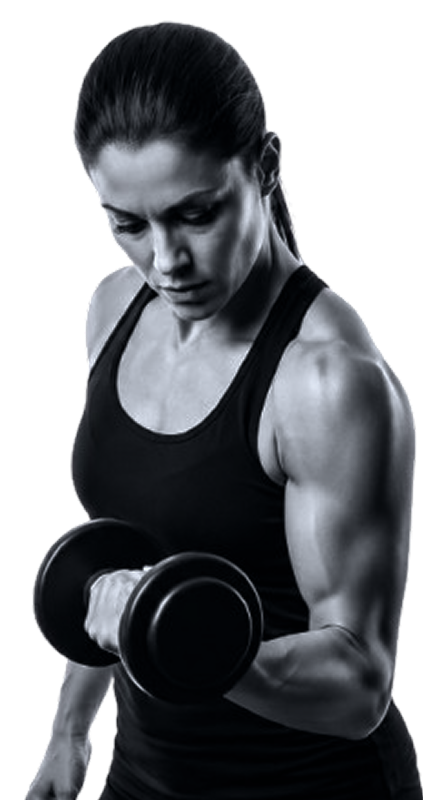 Athletic Woman Lifting Dumbbell